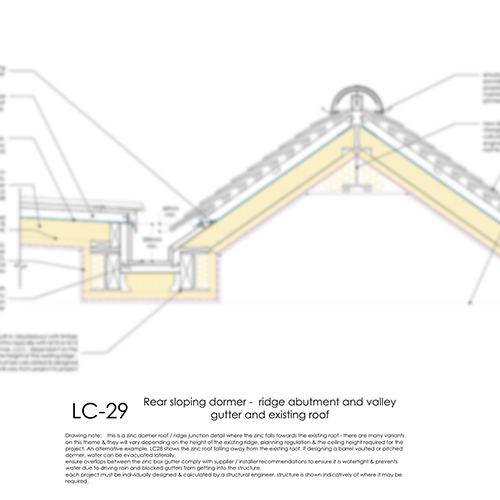 LC29 dormer ridge abutment and valley gutter detail