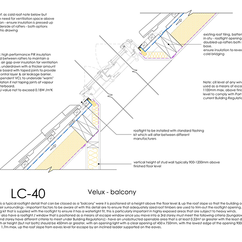 LC40 velux balcony detail