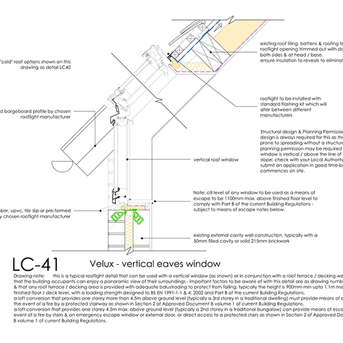 LC41 Velux vertical eaves window detail
