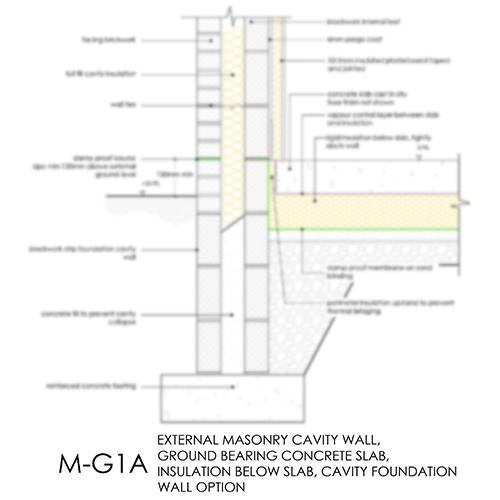 M-G1A ground bearing slab foundation detail cavity wall