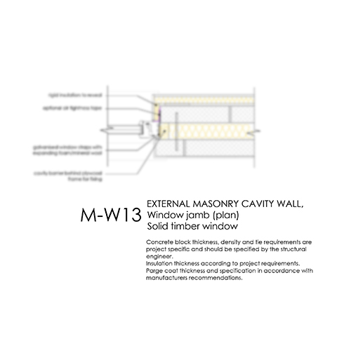 MW13 masonry cavity wall window jamb detail