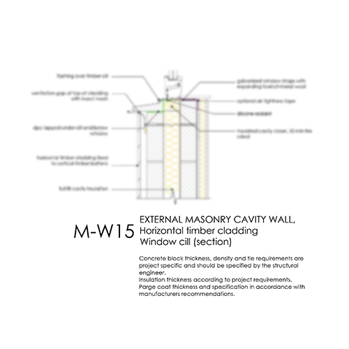 MW15 masonry cavity wall window cill detail