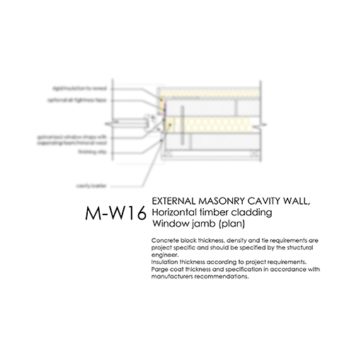 MW16 masonry cavity wall window jamb detail
