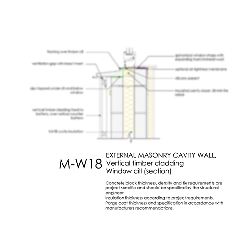 MW18 masonry cavity wall window cill detail