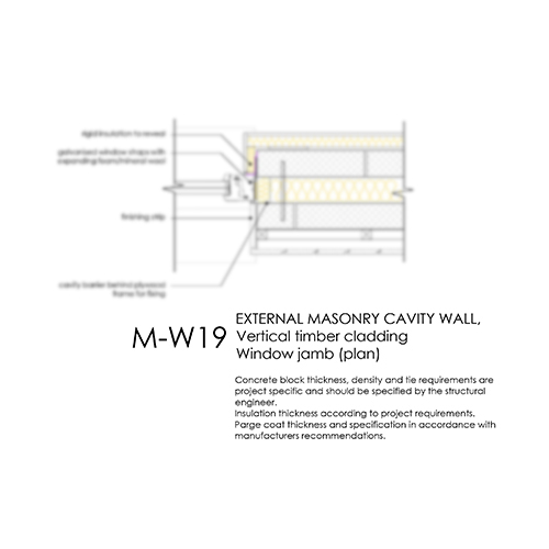 MW19 masonry cavity wall window jamb detail