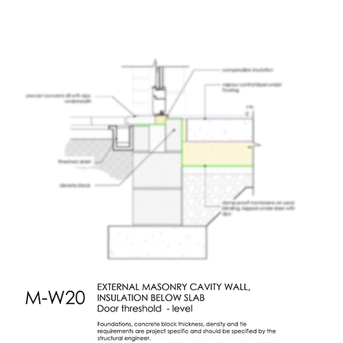 MW20 masonry level door threshold detail
