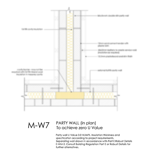 MW7 masonry party wall detail