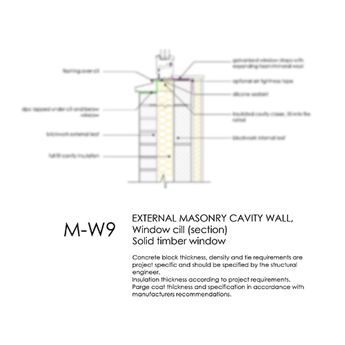 MW9 masonry cavity wall window cill detail