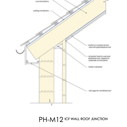 PHM12 Passivhaus ICF Roof eaves detail