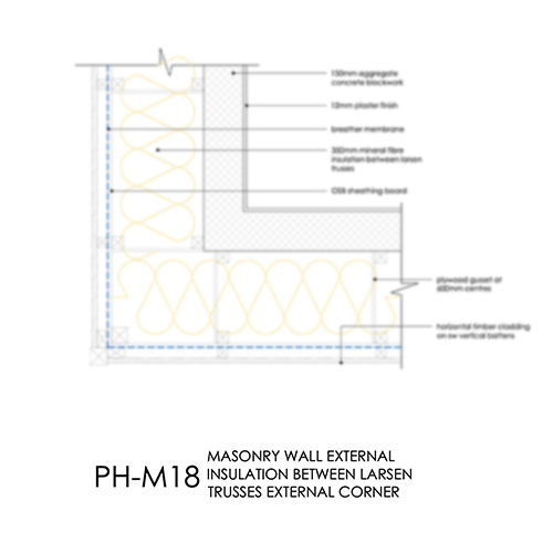 PHM18 Passivhaus masonry wall corner detail