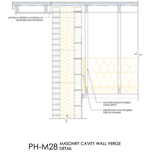 PHM28 Passivhaus Masonry cavity wall verge detail