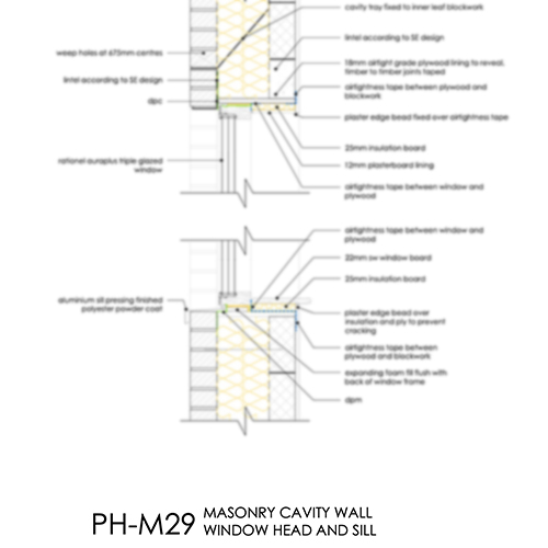 PHM29 Passivhaus masonry cavity wall window detail