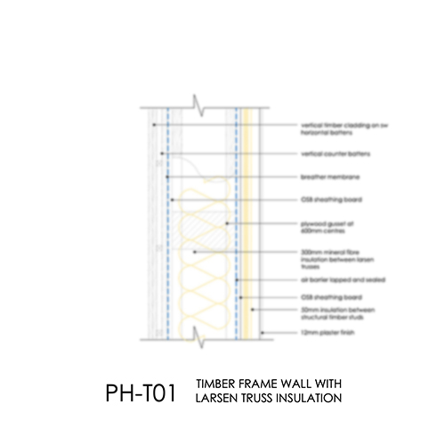 PHT01 Passivhaus timber frame wall detail