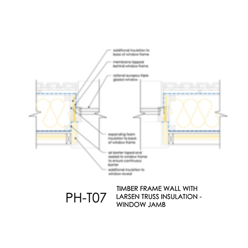 PHT07 Passivhuas Timber frame window jamb detail