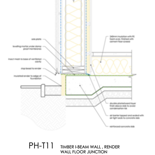 PHT11 Passivhaus i beam wall foundation detail
