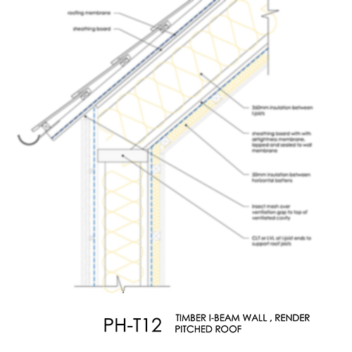 PHT12 Passivhaus i beam eaves detail