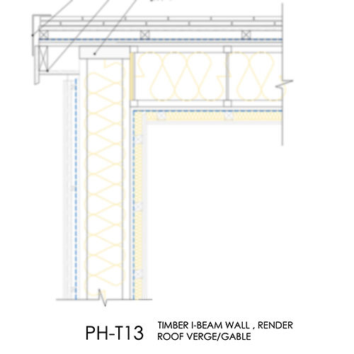 PHT13 Passivhaus timber i beam verge detail