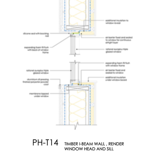 PHT14 Passivhaus timber i beam window detail