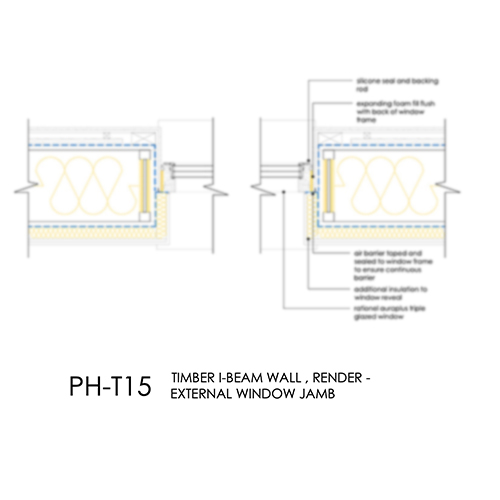 PHT15 Passivhaus timber i beam window jamb detail