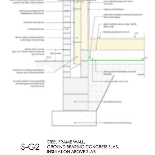 SG2 steel frame foundation detail