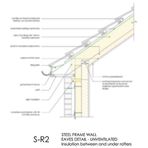 SR2 steel frame eaves detail