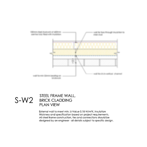 SW2 steel frame wall plan detail
