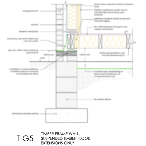 T-G5 timber frame suspended timber floor detail