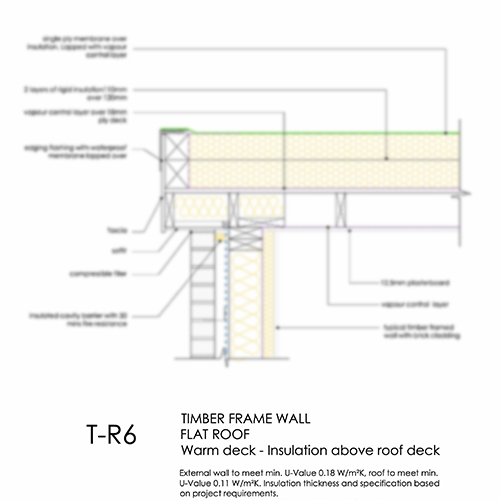 TR6 timber frame flat roof detail