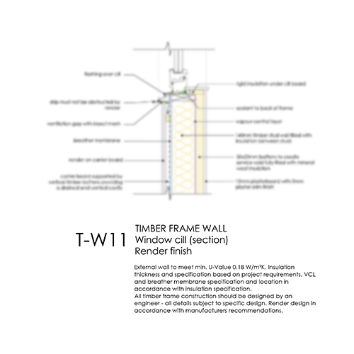 TW11 timber frame window cill detail