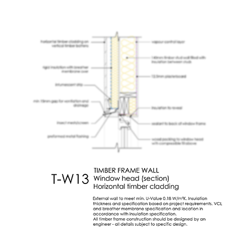 TW13 timber frame window head detail