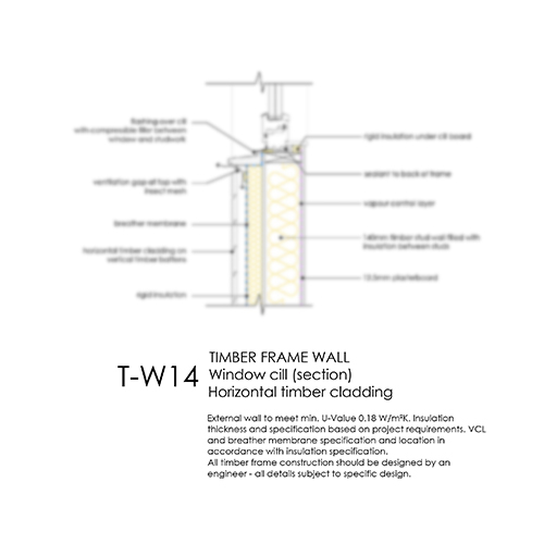 TW14 timber frame window cill detail
