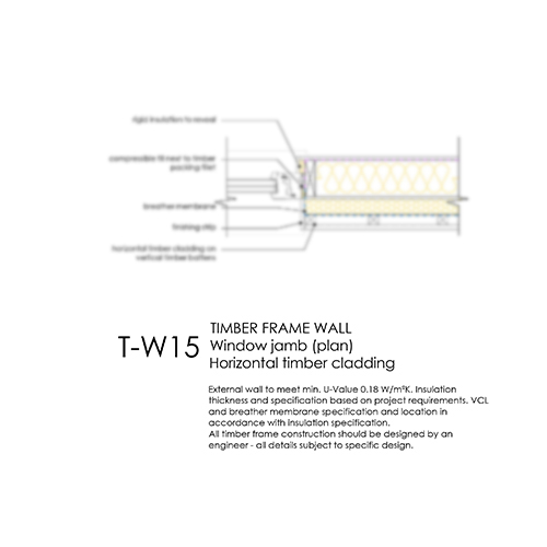 TW15 timber frame window jamb detail
