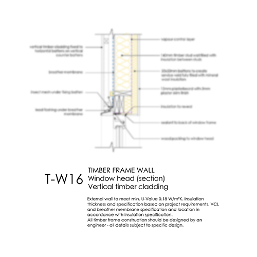 TW16 timber frame window head detail