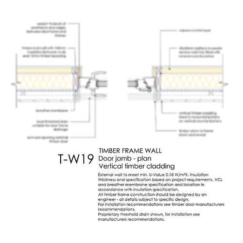 TW19 timber frame door jamb detail