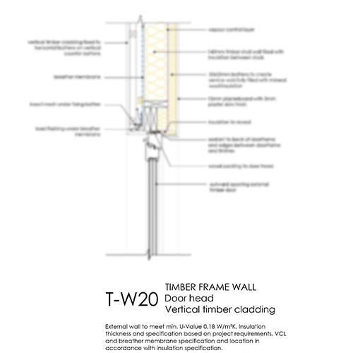 TW20 timber frame door head detail