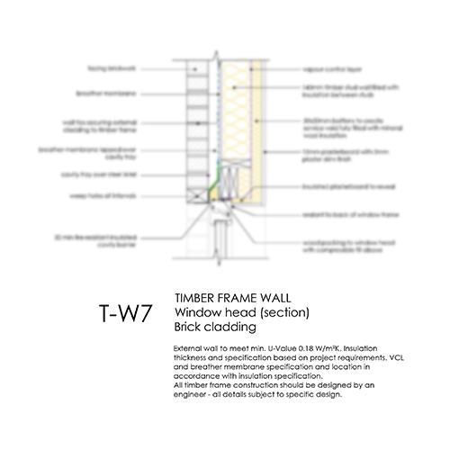 TW7 timber frame window head detail