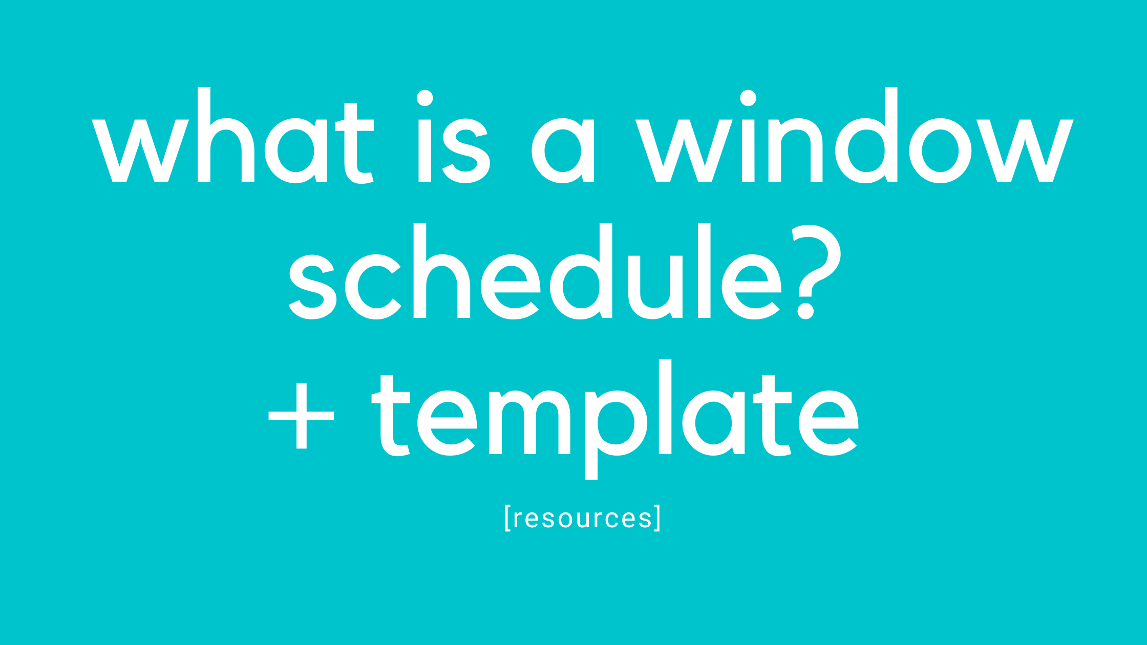 Window Schedule Template