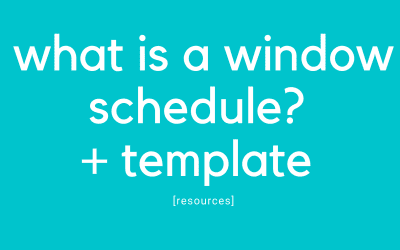 What is a Window Schedule?